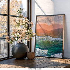 Aerial Beach Wall Art, Coastal View Print, Ocean Waves Picture, Beach Photography, Contemporary Landscape Art, Beach Decor Artwork - Tawshia