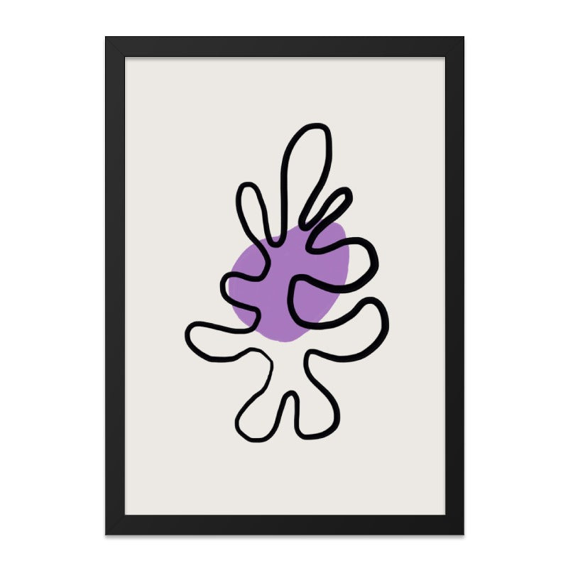 Abstract Wall Art, Purple Blob Print, Minimalist Line Art, Modern Home Decor, Unique Wall Hanging, Trendy Art Print, Home Interior Art - Tawshia