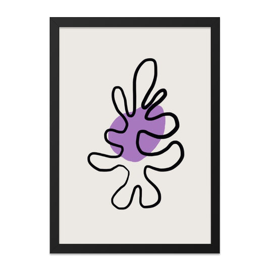 Abstract Wall Art, Purple Blob Print, Minimalist Line Art, Modern Home Decor, Unique Wall Hanging, Trendy Art Print, Home Interior Art - Tawshia