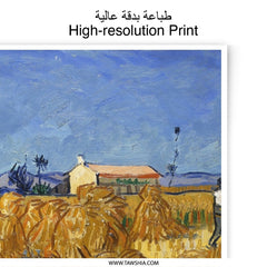 Wheatfield with Stacks Photographic Print, Van Gogh Fine Art, Famous Painting Photography, Farmhouse Decor, Landscape Wall Art - Tawshia
