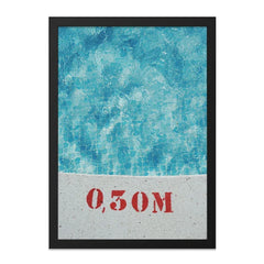 Pool Water Wall Art, Red Depth Sign, Cool Blue Waves, Summer Vibes Print, Home Decor Artwork, Modern Aesthetic Photo - Tawshia