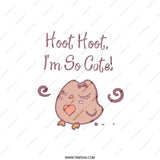 Cute Owl Pillow, Hoot Hoot Pillow, Kawaii Style Pillow, Kids Room Decor, Nursery Decor, Gift for Owl Lovers, Decorative Accent Pillow - Tawshia