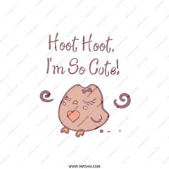 Cute Owl Pillow, Hoot Hoot Pillow, Kawaii Style Pillow, Kids Room Decor, Nursery Decor, Gift for Owl Lovers, Decorative Accent Pillow - Tawshia