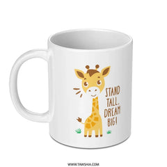 Stand Tall Dream Big Giraffe Design White Mug product type