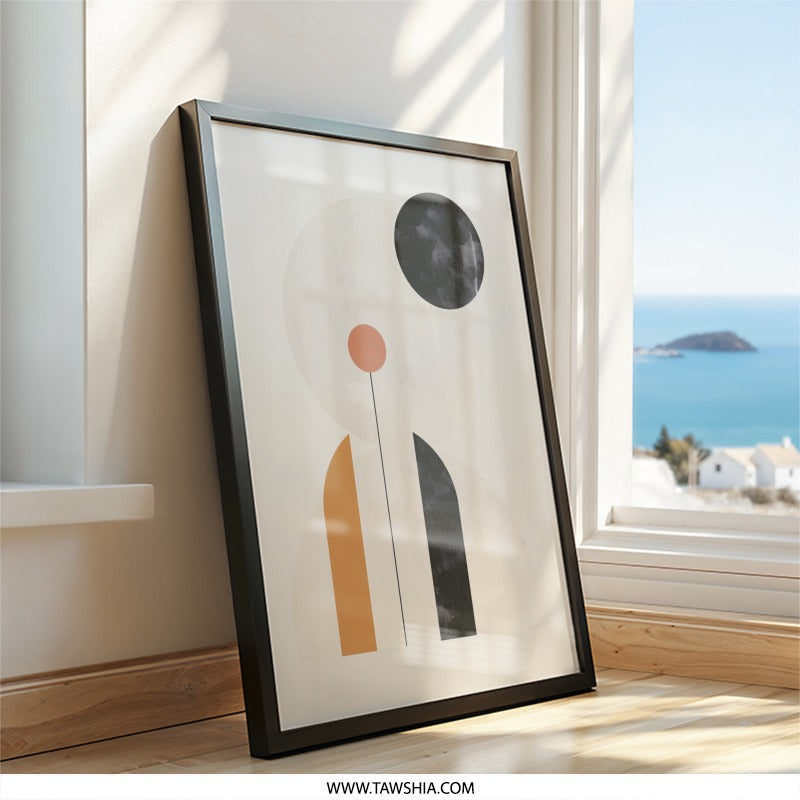 Abstract Shapes Wall Art, Modern Geometric Print, Minimalist Wall Decor, Contemporary Art Print, Stylish Home Decor - Tawshia