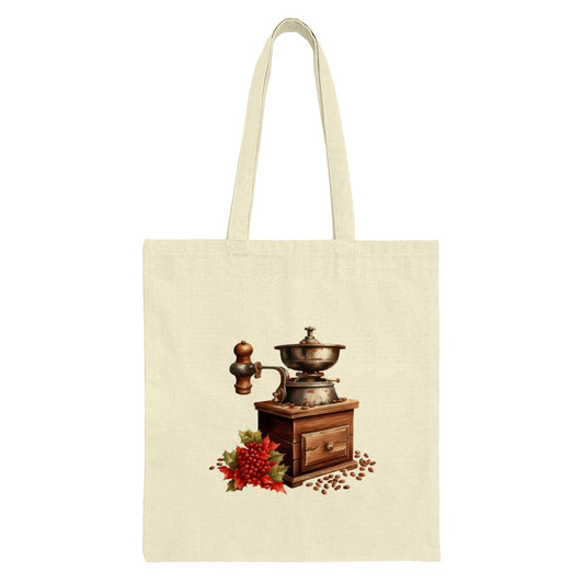 Coffee Grinder Tote Bag, Vintage Coffee Art Bag, Coffee Lover Gift, Christmas Gift Idea, Novelty Tote Bag, Unique Design Tote - Tawshia