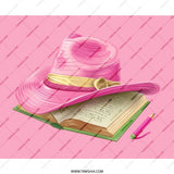 Pink Cowboy Hat Mouse Pad, Western Aesthetic Desk Decor, Book Lover Gift, Cute Office Accessory, Girly Desk Pad, Pink Office Decor - Tawshia