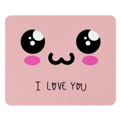 Kawaii I Love You Mouse Pad, Cute Aesthetic Mousepad, Pink Gaming Mat, Sweet Gift for Her, Unique Desk Accessory, Office Decor - Tawshia
