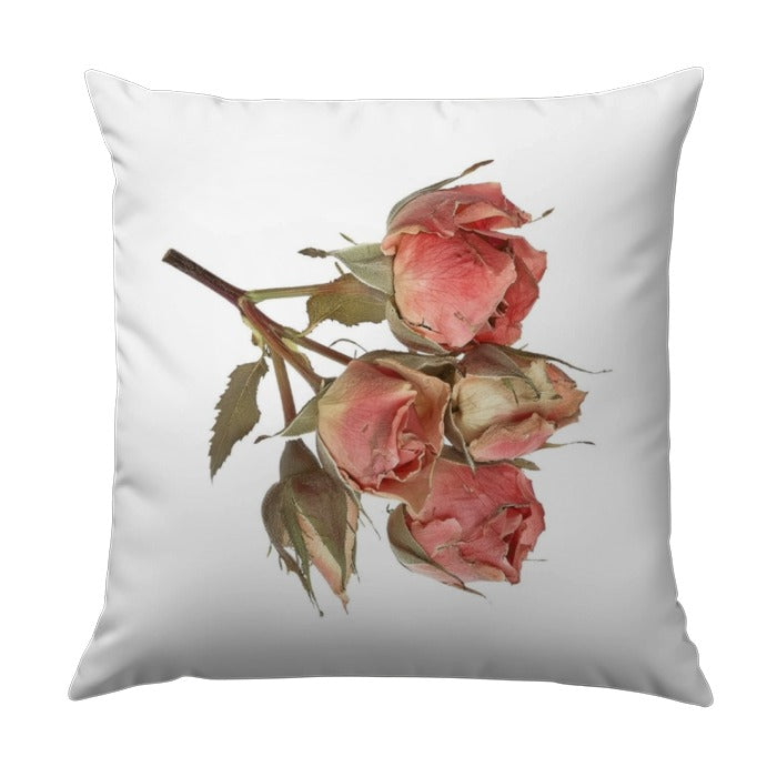 Dried Roses Pillow, Botanical Pillow, Floral Throw Pillow, Delicate Pink Roses Design, Home Decor Accent Pillow - Tawshia