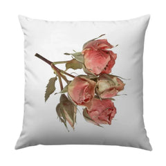 Dried Roses Pillow, Botanical Pillow, Floral Throw Pillow, Delicate Pink Roses Design, Home Decor Accent Pillow - Tawshia