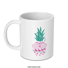 Tropical Pineapple with Flamingos Design Mug product