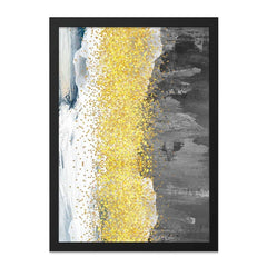 Gold Glitter Abstract Wall Art, Modern Minimalist Art, Gray and Gold Print, Contemporary Home Decor, Elegant Wall Art - Tawshia
