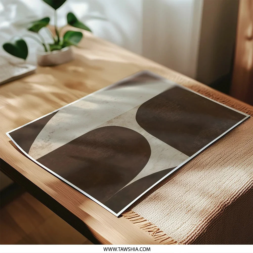 Abstract Shapes Photographic Prints, Minimalist Art Print, Geometric Wall Decor, Brown Beige Prints, Modern Home Decor, Fine Art Prints - Tawshia