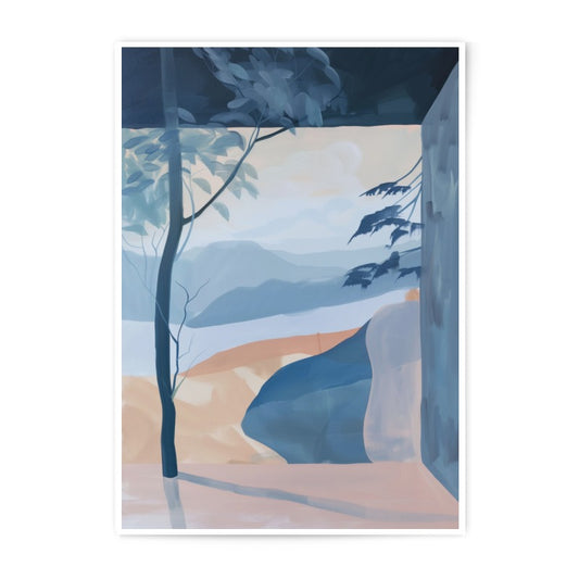 Abstract Landscape Photographic Print, Modern Wall Art, Minimalist Mountain View, Nature Inspired Home Decor, Serene Art Print - Tawshia