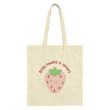 Strawberry Tote Bag, Cute Fruit Design, Stay Sweet and Smart, Everyday Tote, Trendy Shopping Bag, Gift Idea - Tawshia
