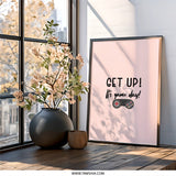 Game Day Wall Art, Get Up Gamer Print, Video Game Room Decor, Kids Playroom Art, Gift for Gamers, Boys Bedroom Wall Decor - Tawshia