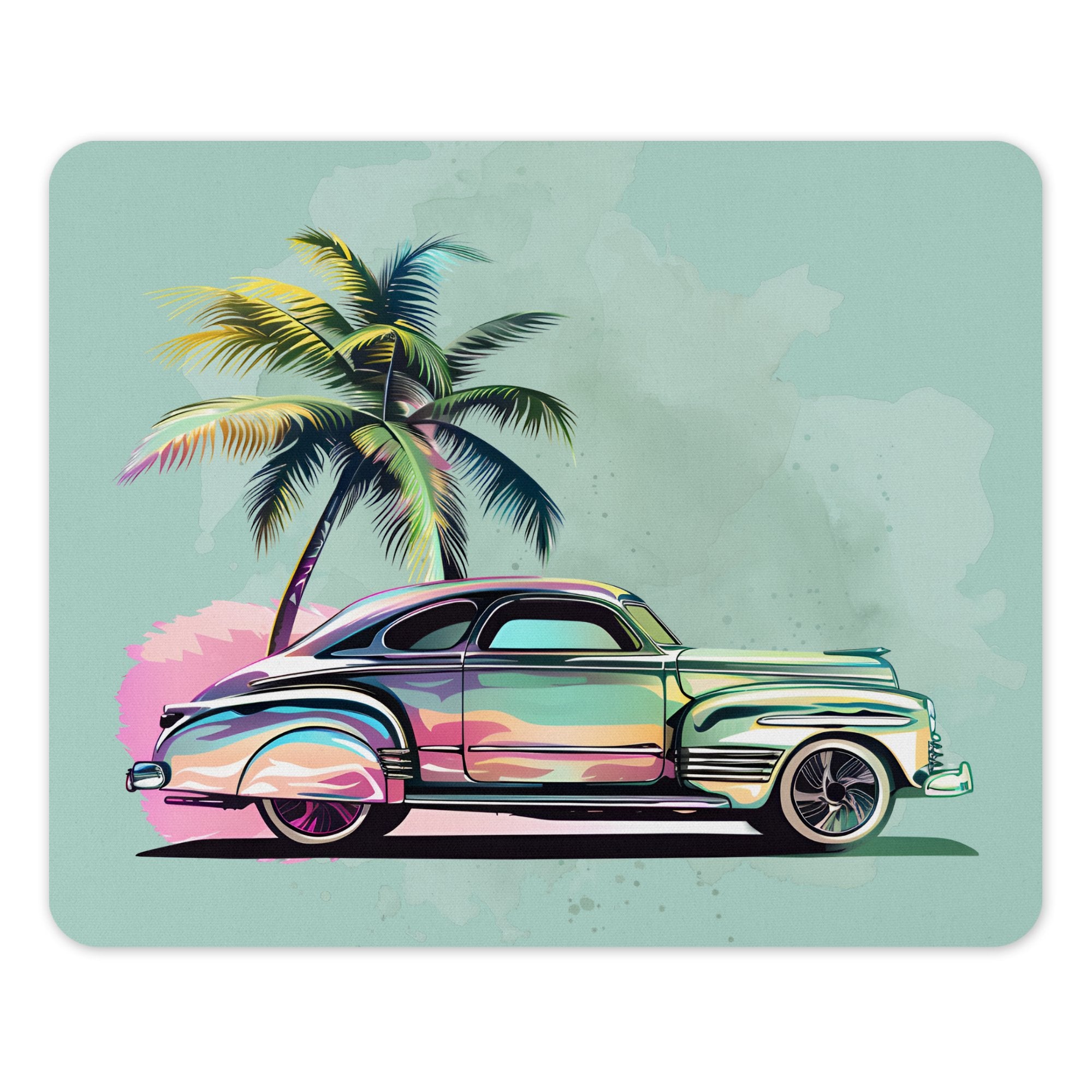 Vintage Car by Palm Tree Illustration product