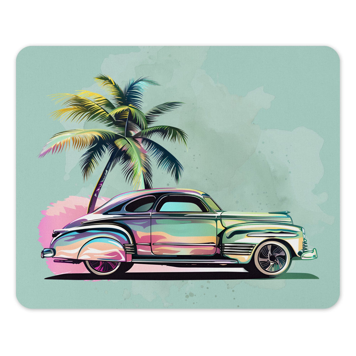 Vintage Car by Palm Tree Illustration product