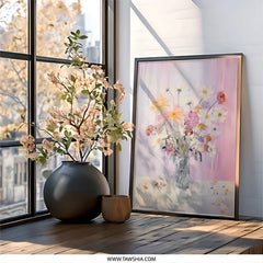 Floral Still Life Wall Art, Flower Bouquet Print, Pastel Painting, Botanical Art, Home Decor, Living Room Art, Fine Art Print - Tawshia