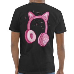 Pink Cat Ears Headphones Graphic Tee product