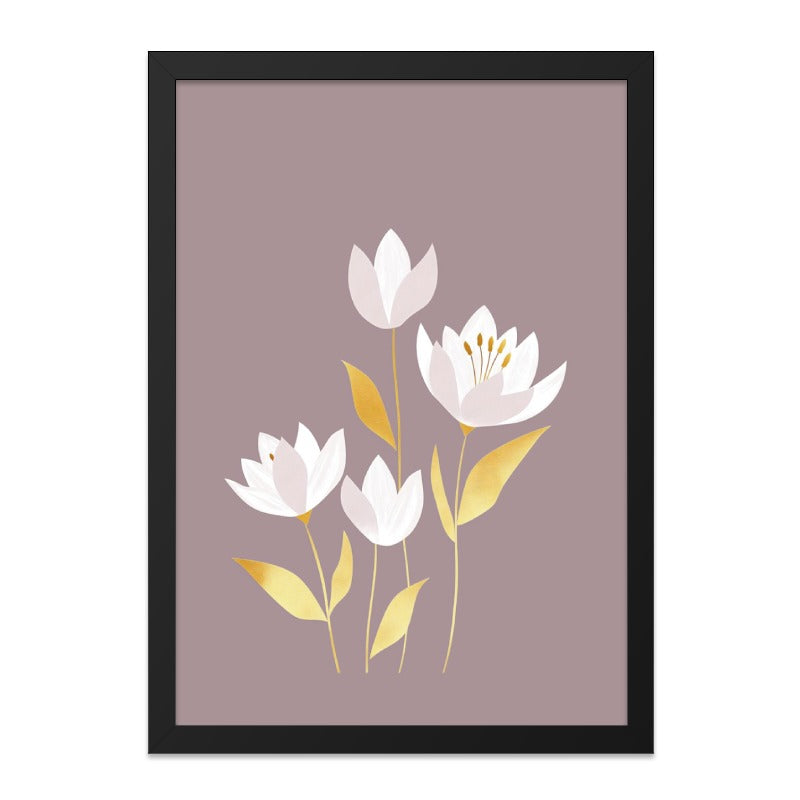 Floral Wall Art, White Flowers Print, Minimalist Art, Botanical Print, Flower Illustration, Floral Poster, Home Decor, Modern Wall Decor - Tawshia