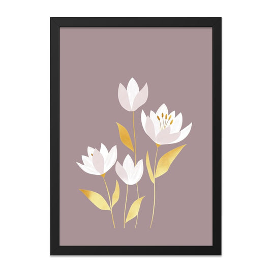 Floral Wall Art, White Flowers Print, Minimalist Art, Botanical Print, Flower Illustration, Floral Poster, Home Decor, Modern Wall Decor - Tawshia