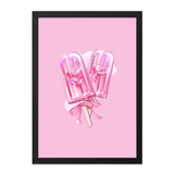 Pink Popsicle Wall Art, Sweet Treat Decor, Candy Artwork, Food Illustration, Girly Room Decor, Ice Cream Print, Kitchen Art, Dessert - Tawshia