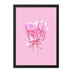Pink Popsicle Wall Art, Sweet Treat Decor, Candy Artwork, Food Illustration, Girly Room Decor, Ice Cream Print, Kitchen Art, Dessert - Tawshia