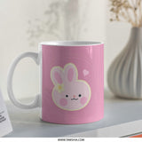 Cute Bunny Mug, Pink Rabbit Gift, Kawaii Coffee Cup, Animal Lover, Spring Decor, Easter Mug, Bunny Lover Gift, Tea Cup, Gift Idea - Tawshia