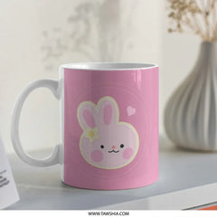 Cute Bunny Mug, Pink Rabbit Gift, Kawaii Coffee Cup, Animal Lover, Spring Decor, Easter Mug, Bunny Lover Gift, Tea Cup, Gift Idea - Tawshia