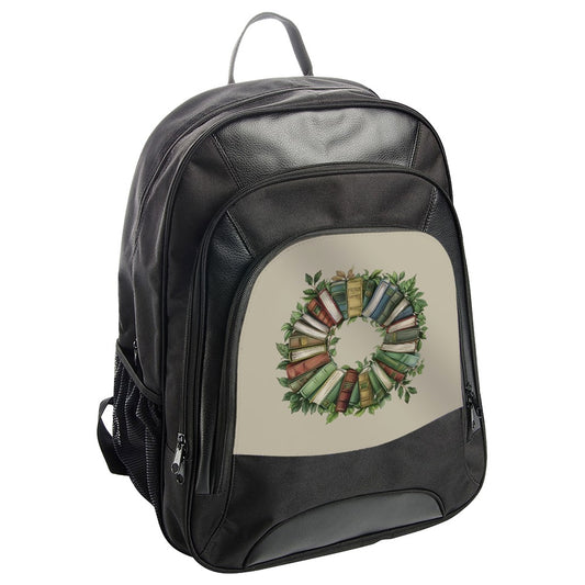 Book Wreath BackPack, Reader Gift, Librarian Present, Book Lover School Bag, Reading Student Gift, Library Back Pack - Tawshia