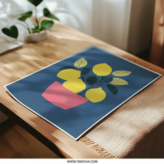 Lemon Tree Photographic Print, Modern Wall Art, Citrus Decor, Botanical Illustration, Kitchen Art Print, Trendy Home Decor - Tawshia