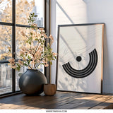 Minimalist Wall Art Print, Abstract Geometric Decor, Modern Home Art, Circle and Line Design, Neutral Wall Art, Contemporary Art Print - Tawshia