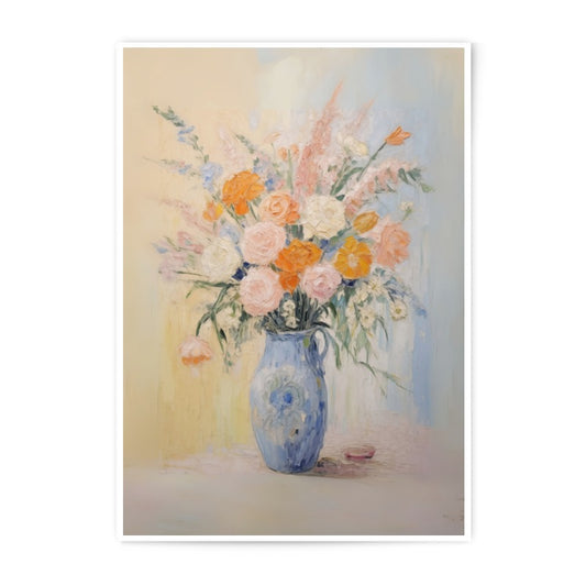 Floral Photographic Print, Still Life Art, Flower Bouquet Print, Orange Roses, Vase Art, Vintage Style Decor, Home Decor, Wall Art - Tawshia
