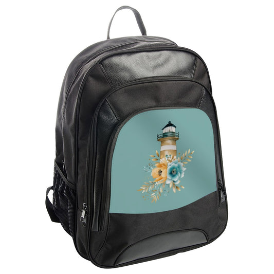Lighthouse Floral BackPack, Nautical BackPack, Coastal Inspired BackPack, Nature Art BackPack, Cute Backpack, Art Printed Backpack - Tawshia