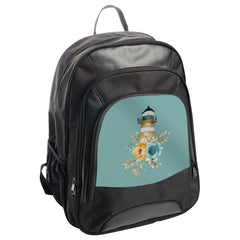 Lighthouse Floral BackPack, Nautical BackPack, Coastal Inspired BackPack, Nature Art BackPack, Cute Backpack, Art Printed Backpack - Tawshia