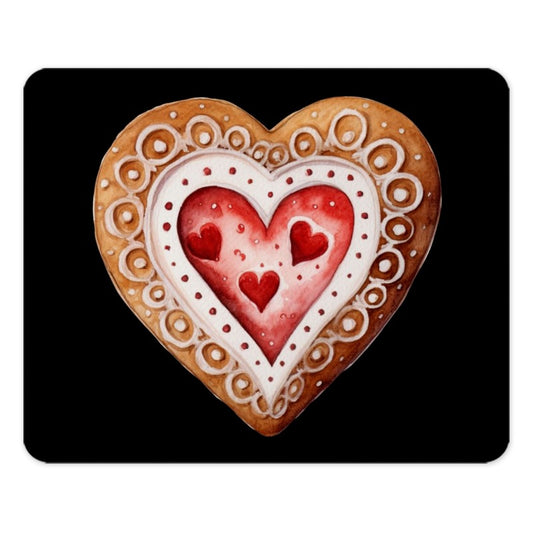 Heart Cookie Mouse Pad, Love, Valentine's Day Gift, Baked Treat Art, Cute Mousepad, Desk Accessory, Computer Accessory, Office Decor - Tawshia