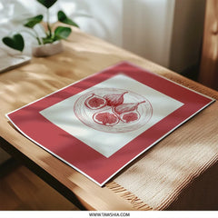 Fig Photographic Print, Red Fruit Art, Kitchen Wall Decor, Botanical Print, Modern Still Life, Fine Art Print, Home Decor Art, Food Art - Tawshia