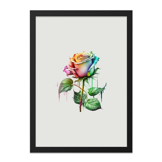 Rainbow Rose Wall Art, Watercolor Flower Print, Floral Home Decor, Colorful Rose Painting, Unique Flower Wall Decor, Botanical Art - Tawshia