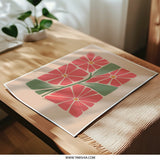 Retro Floral Photographic Print, Geometric Flower Art, Mid Century Modern Wall Decor, Abstract Botanical Print, Pink and Green Home Art - Tawshia
