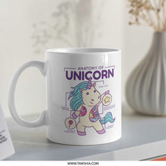 Anatomy of Unicorn Illustrated White Mug product