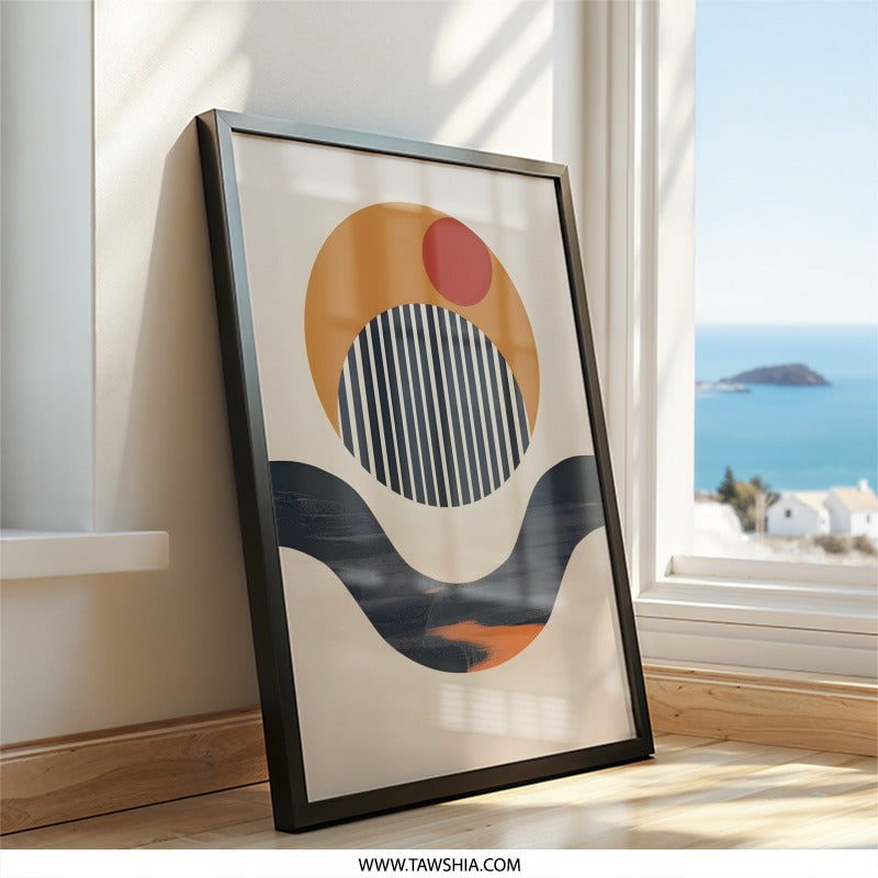 Geometric Wall Art, Abstract Print, Minimalist Decor, Modern Art Print, Contemporary Wall Decor, Circle Art - Tawshia