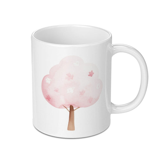 Cherry Blossom Tree Mug, Pink Floral Mug, Watercolor Tree Mug, Spring Decor Mug, Cute Coffee Mug, Gift Mug, Flower Tree Mug SKU: MG10004210 - Tawshia