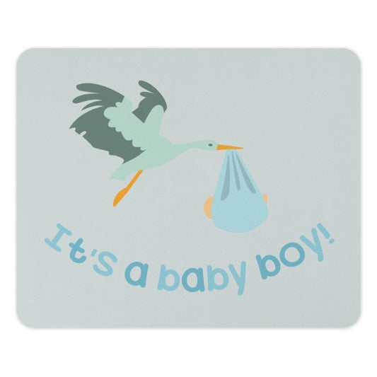 Baby Boy Mouse Pad, Stork Mousepad, New Baby Gift, Cute Mouse Pad, Baby Shower Gift, Boy Nursery Decor, Office Decor Mouse Pad - Tawshia