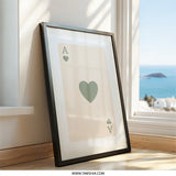 Ace of Hearts Wall Art, Card Wall Decor, Playing Card Print, Modern Wall Art, Minimalist Decor, Game Room Art, Ace Card Wall Art - Tawshia