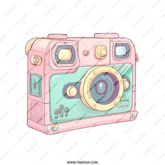 Retro Camera Pillow, Cute Photography Decor, Kawaii Style Pillow, Gift for Photographer, Nostalgic Home Accent - Tawshia