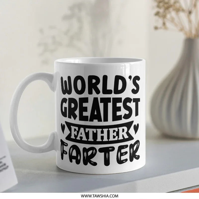 Worlds Greatest Father Farter Mug, Funny Dad Mug, Father's Day Mug, Dad Joke Mug, Novelty Mug, Gift for Dad, Unique Mug, Fathers Day Gift - Tawshia
