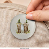 Waterfall Cliff Pinback Button, Nature Badge, Woodland Decor, Scenic Button, Tree and Waterfall Pin, Forest Button, Adventure Gift - Tawshia