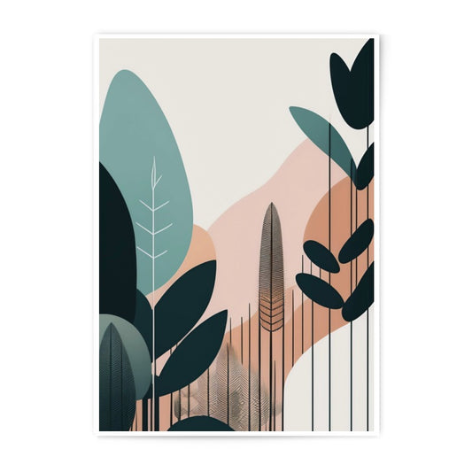 Modern Botanical Photographic Print, Abstract Nature Art, Minimalist Leaf Illustration, Boho Home Decor, Trendy Wall Hanging - Tawshia