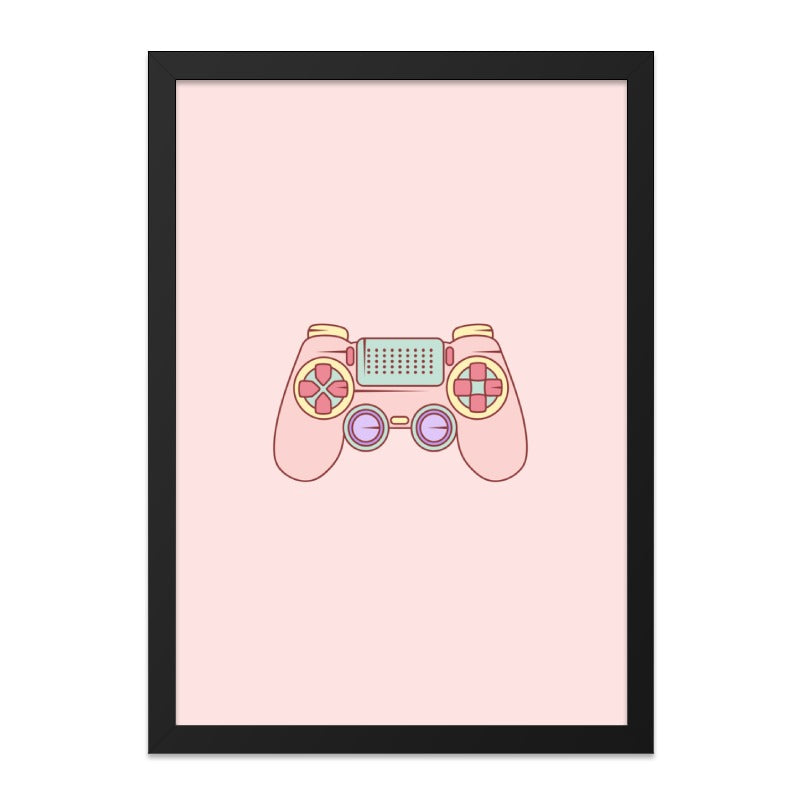 Pastel Gaming Controller Wall Art, Gamer Room Decor, PlayStation Inspired Print, Aesthetic Wall Decor, Video Game Art, Cute Gaming Gift - Tawshia